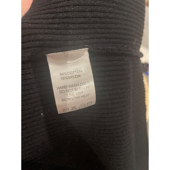 EE:SOME Sleeveless Button Front Ribbed Knit Midi Tank Bodycon Dress Black Sz M - Picture 5 of 5